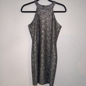 Wild daisy sparkle mini dress stretch new years Christmas